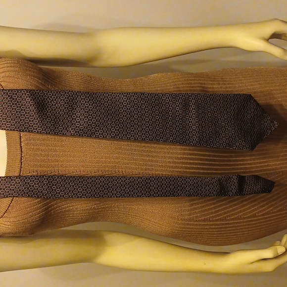 Christian Dior Men's Tie Black and Brown Men’s Tie Designer Tie Men’s Silk Tie - Picture 4 of 8